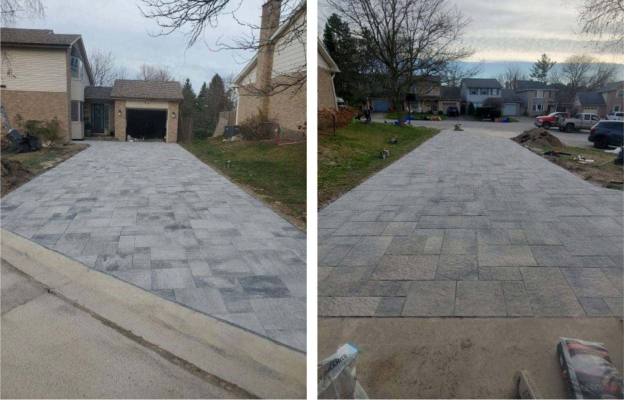hardscape driveway before after