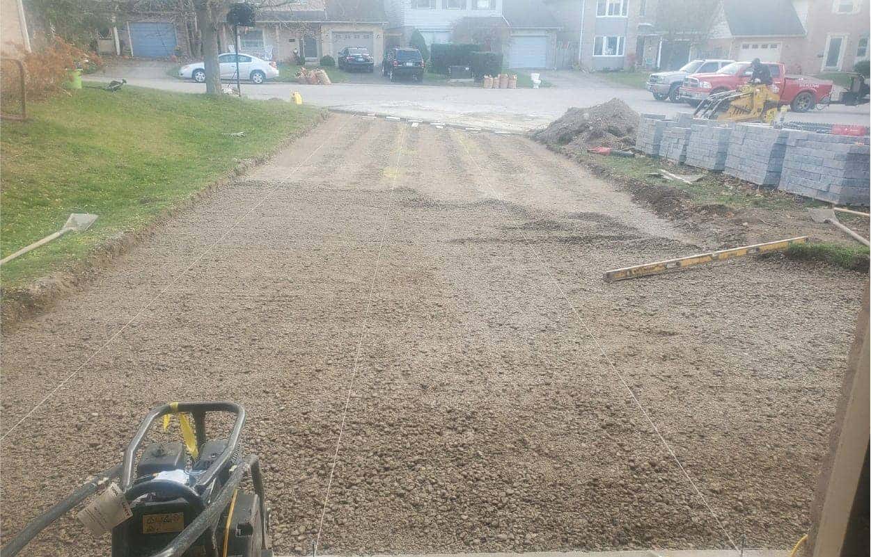 driveway installation exposed ground prep