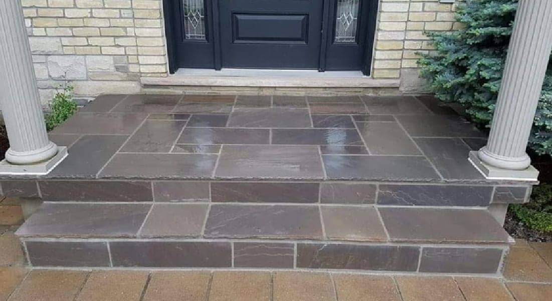front stone tile porch