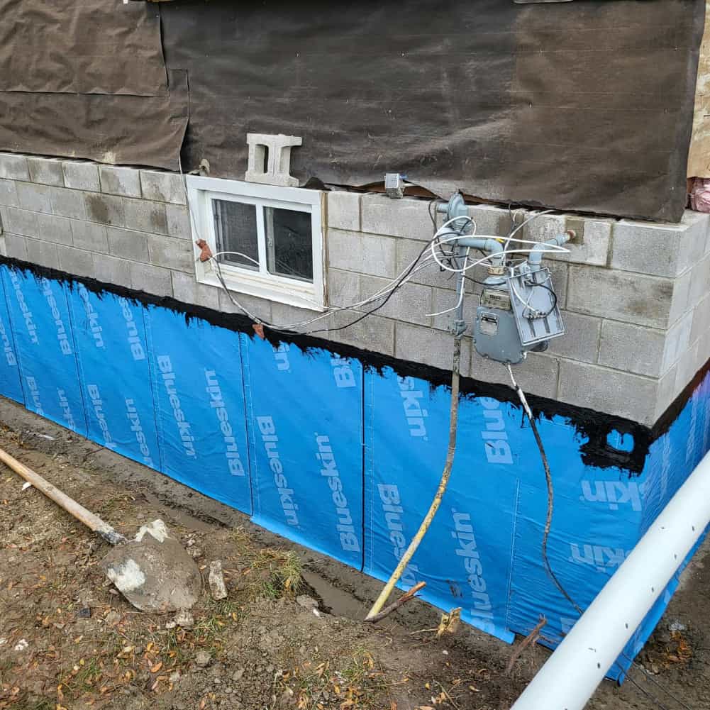 waterproofed wall