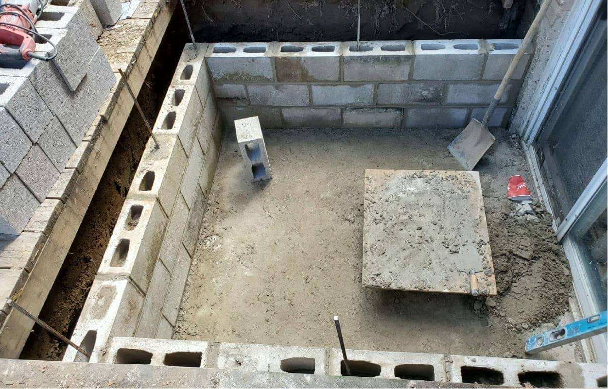 cement block concrete foundation walls